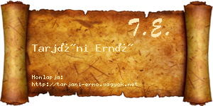 Tarjáni Ernő névjegykártya